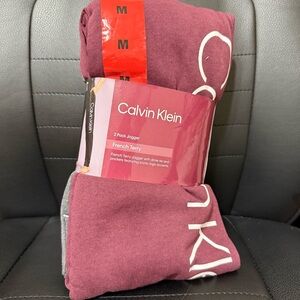 Calvin Klein Ladies' Joggers, 2-pack/ French Terry /Maroon and Gray